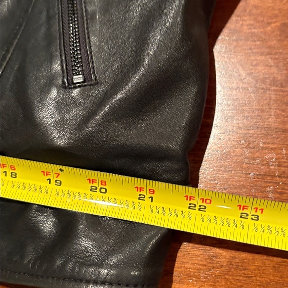 EUC Halogen black Moto leather coat. - Picture 9 of 10